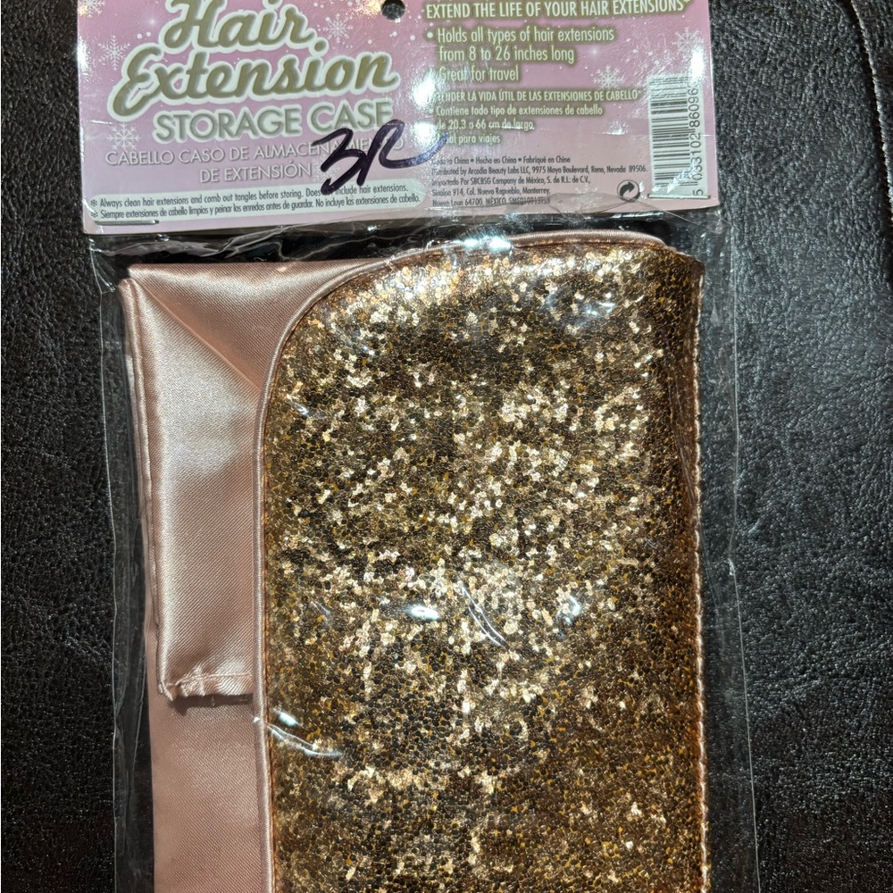Brand New! Still sealed! Rose Gold Glitter Hair Extension Storage Case